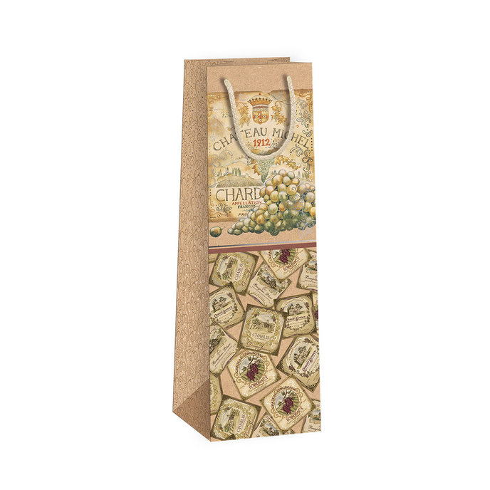 0734-0121 Gift bag for vine NATUR