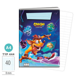 1585-0325 Zošit A4, 40 listov, TYP 444 lic. Crash Bandicoot