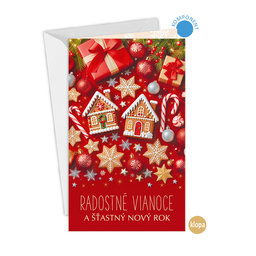 11-6602 Christmas greeting card card with leap SK