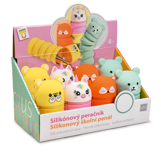 1870-8002 Silicone pencil case, mix 8 pcs