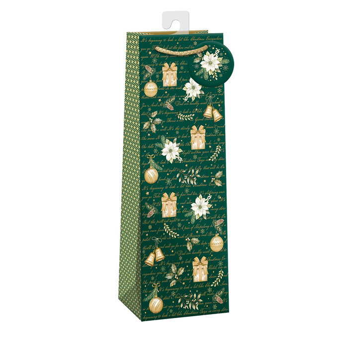 0839-0167 H Darčeková taška na víno vianočná LUX