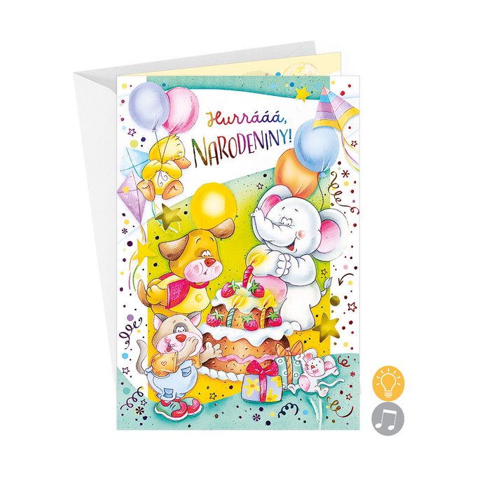 77-8013 Blahoprajná karta detská hudobná SK