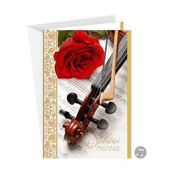 75-8024 Blahoprajná karta gratulačná hudobná SK