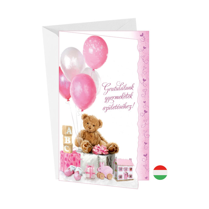 16-639 Baby birth greeting card HU