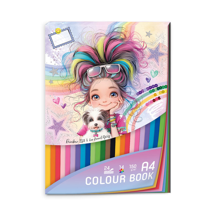 1703-0426 Blok farebných papierov A4 Rainbow Ella