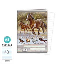 1592-0414 Zošit A5, 40 listov, TYP 544 Wild horses