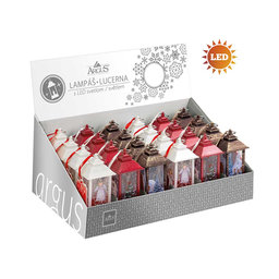 2342-8006 Vianočná dekorácia s LED svetlom - lampáš, mix