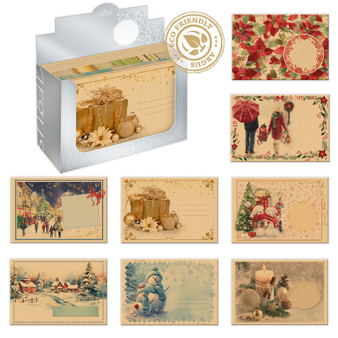 1082-V004 Envelope B6 NATUR with print, Christmas mix 120pcs