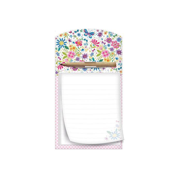 1132-0364-2 Notepad with pencil Flowers stitch