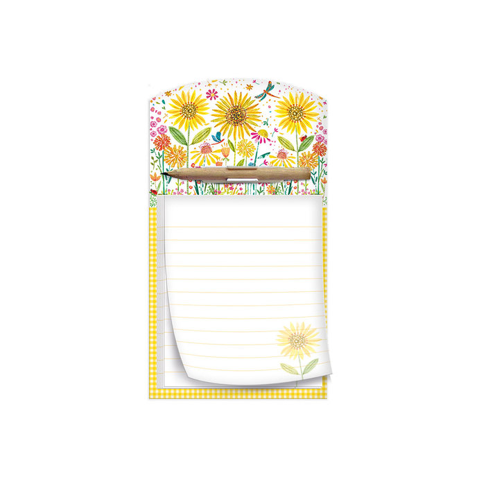 1132-0364-1 Trhací zápisník s ceruzkou a magnetom Flowers stitch