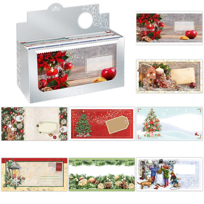 1075-V006 Obálka DL s potlačou, vianočný mix 120ks