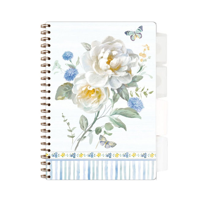 1546-0400 Spiral notepad A5 with dividers Spring blooms