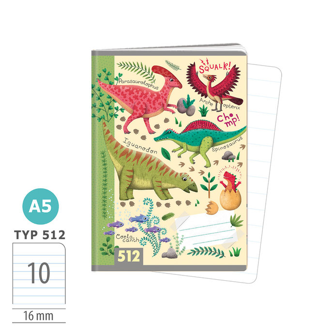 1591-0425-1 Zošit A5, 10 listov, TYP 512 Roaaar!