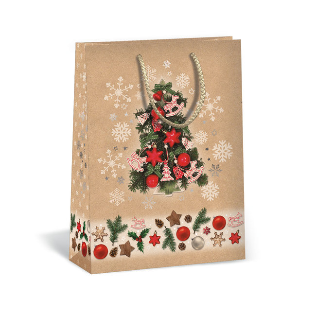 0884-0041 Darčeková taška vianočná NATUR