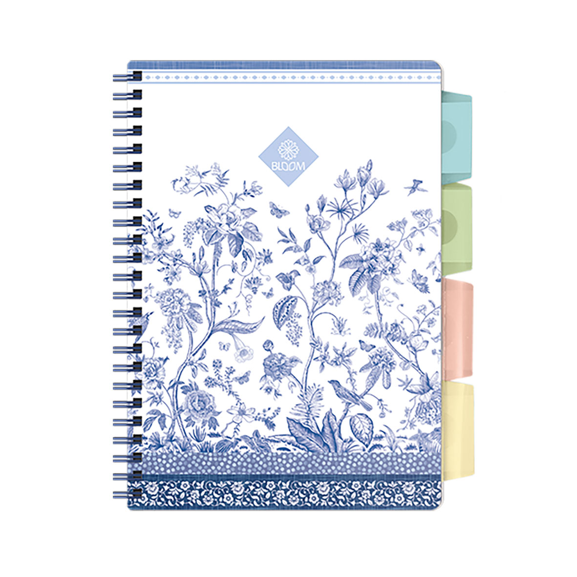 15460367 Spiral notepad A5 with dividers Bloom argus.sk