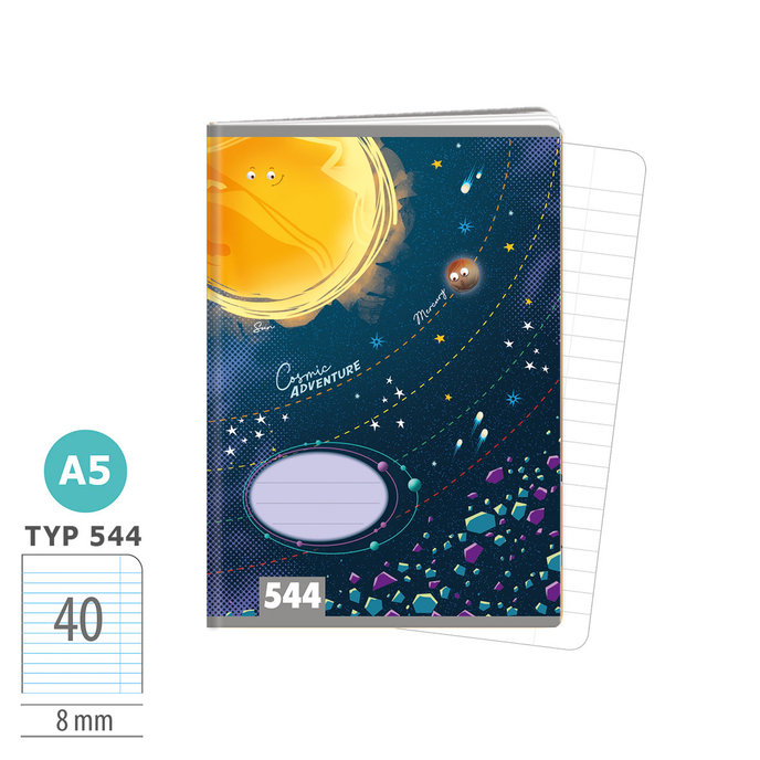 1592-0428 Zošit A5, 40 listov, TYP 544 Cosmic adventure