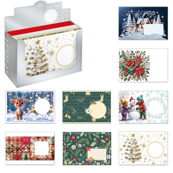 1071-V007 Obálka B6 s potlačou, vianočný mix 120ks