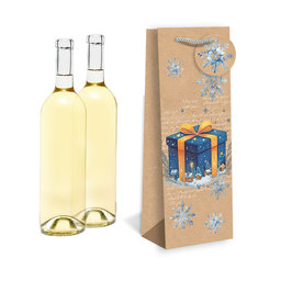 0835-0014 Darčeková taška na 2 ks vína, vian. SQUARE BOTTLE