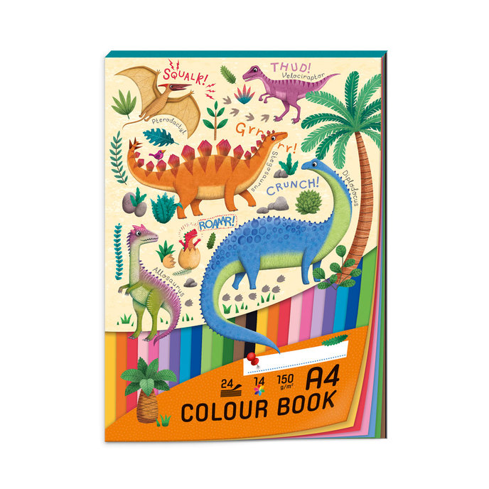 1703-0425 Blok farebných papierov A4 Roaaar!