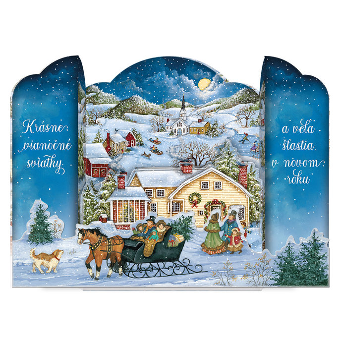 71-678 Christmas greeting card pop up SK
