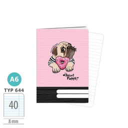 1598-0361-1 Zošit A6, 40 listov, TYP 644 Puggy