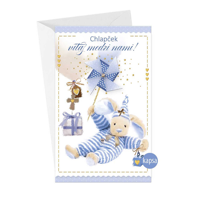 16-659 Baby birth greeting card SK