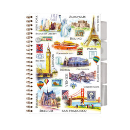 1546-0431 Spiral notebook A5 with dividers Travel Time