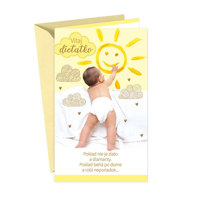 16-658 Baby birth greeting card SK