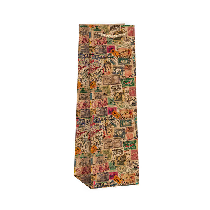 0734-0148 Darčeková taška na víno NATUR