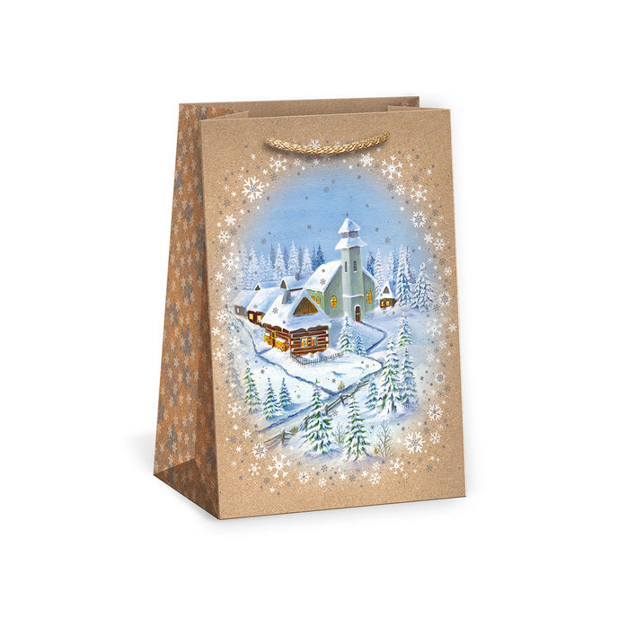 0824-0080 Darčeková taška vianočná NATUR