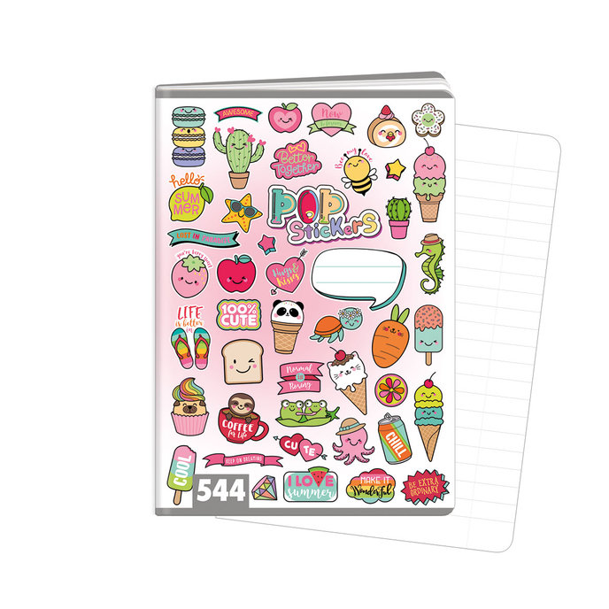 1592-0365 Exercise book A5, TYPE 544 Popstickers