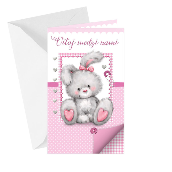 16-657 Baby birth greeting card SK