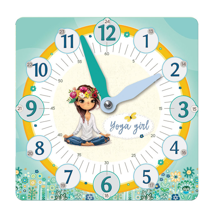1711-0311 Paper clock Yoga girl
