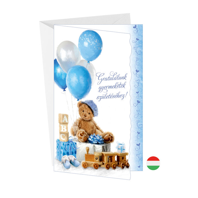 16-638 Baby birth greeting card HU