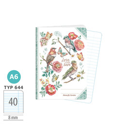 1598-0410 Exercise book A6, TYPE 644 Butterfly garden
