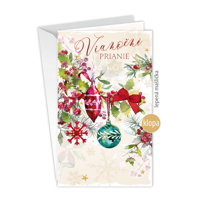 11-6445 Christmas greeting card with leap SK