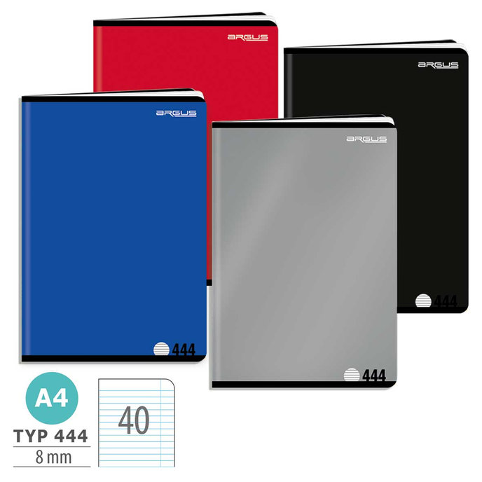 1582-0324 Zošit A4, 40 listov, TYP 444 One colour