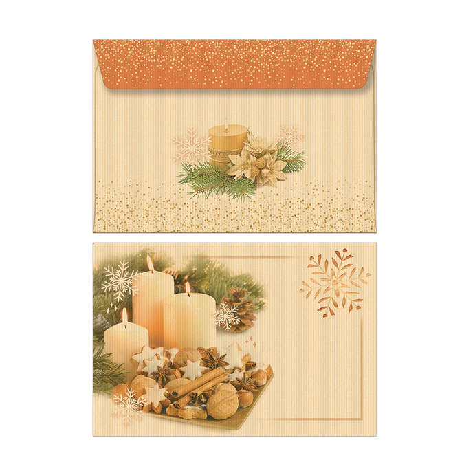 1082-1007 Obálka B6 NATUR s potlačou, vianočná