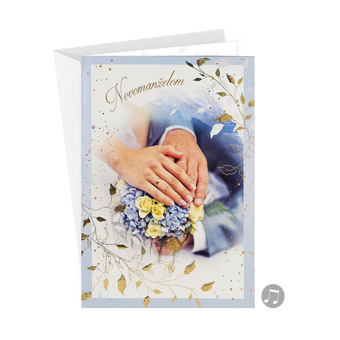 73-8011 Blahoprajná karta svadobná hudobná SK