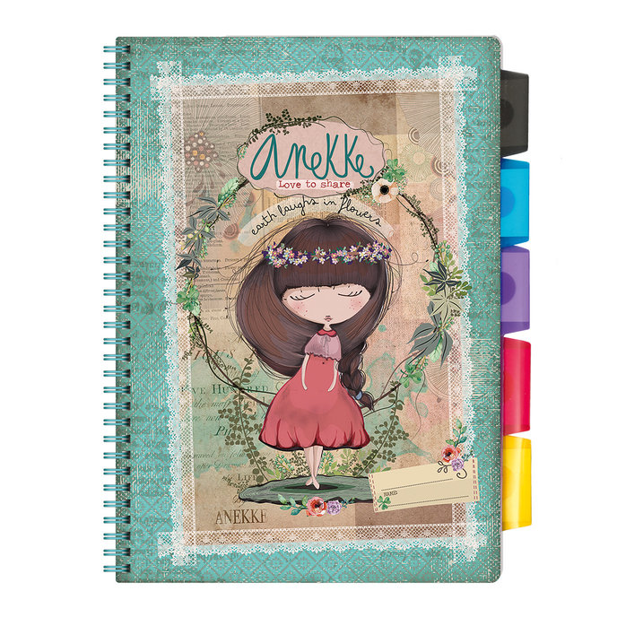 1549-0271 Spiral notepad A4 with dividers lic. Anekke