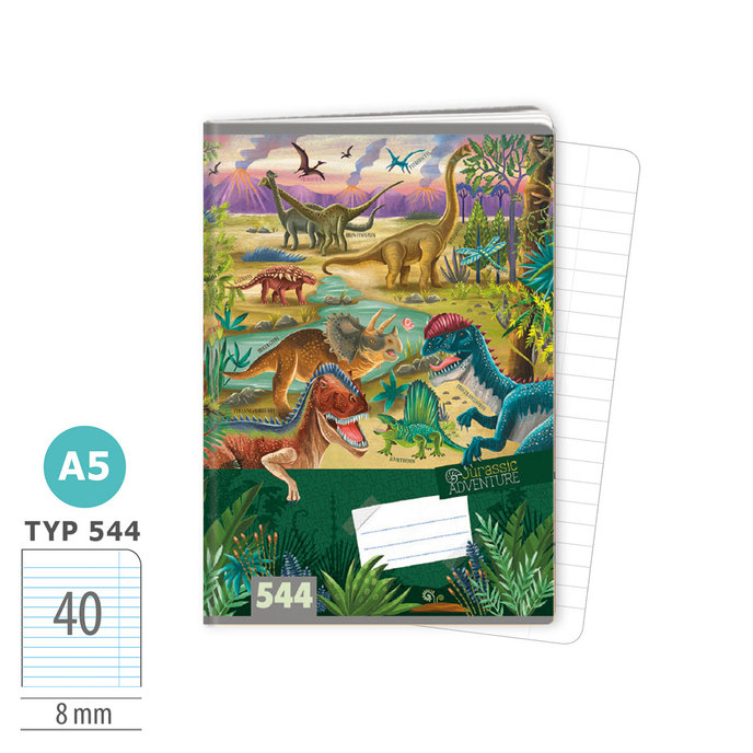 1592-0388 Exercise book A5, TYPE 544 Jurassic ADVENTURE