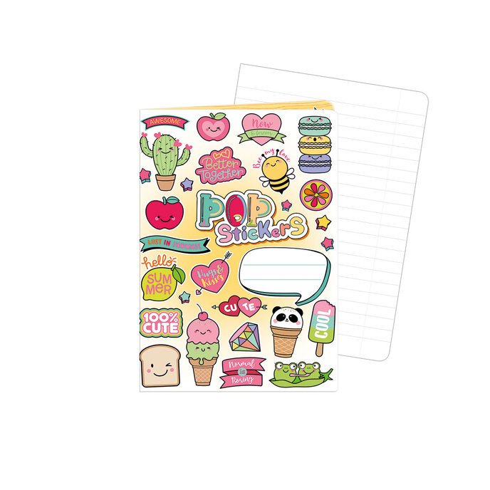 1598-0365 Exercise book A6, TYPE 644 Popstickers