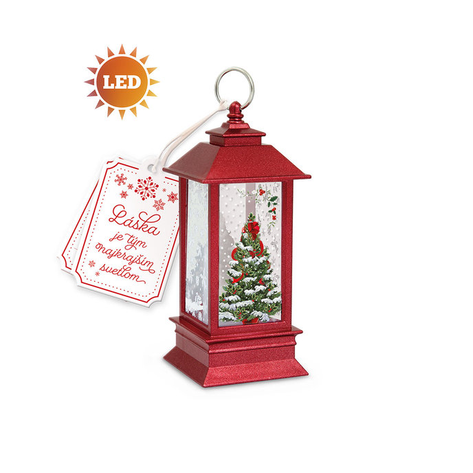 2342-0011 Vianočná dekorácia s LED svetlom - lampáš