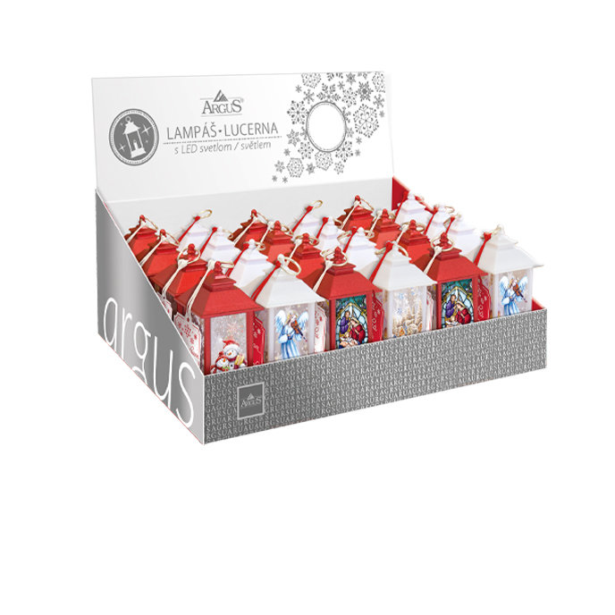 2342-8007 Christmas decoration with LED light - lantern, mix