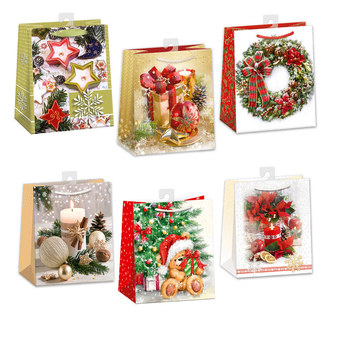 0843-0001 H Darčeková taška vianočná, mix