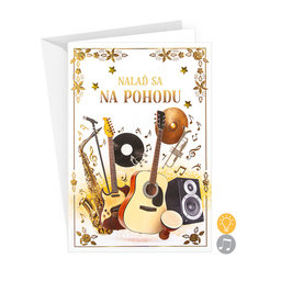 75-8030 Blahoprajná karta gratulačná hudobná SK