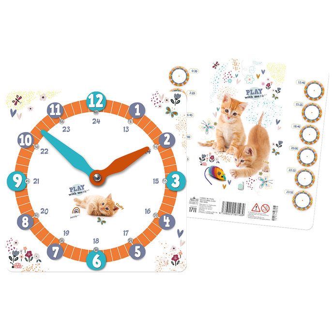 1711-0330 Paper clock Cats