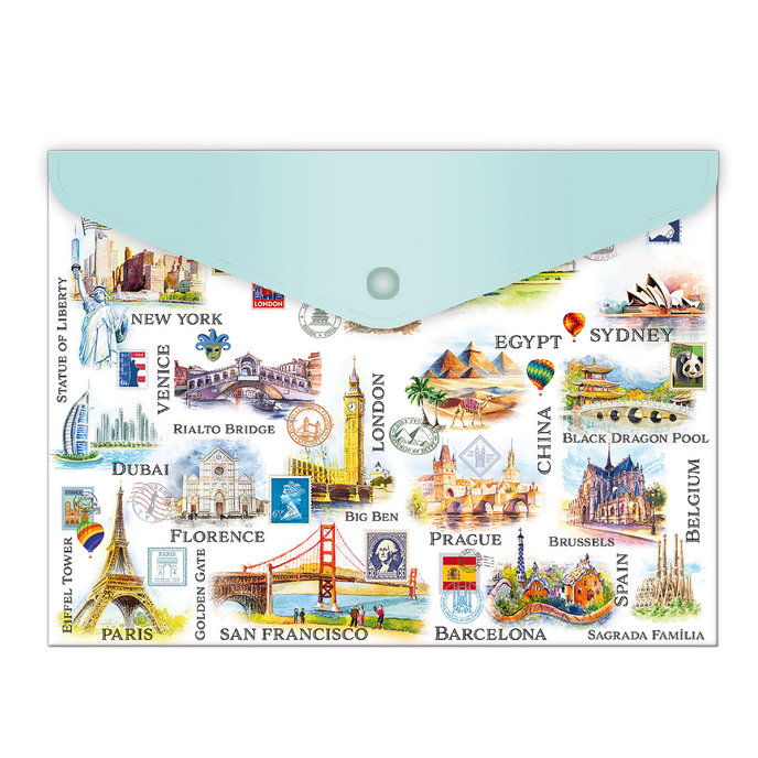 1650-0431 Plastový obal A4 s drukom Travel Time