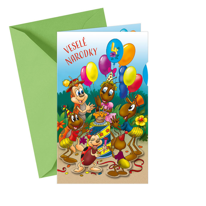 17-6004 Greeting card for children with a wheel SK