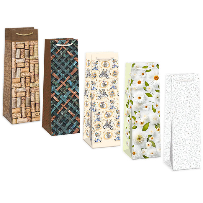 0735-0016 Darčeková taška na víno mix